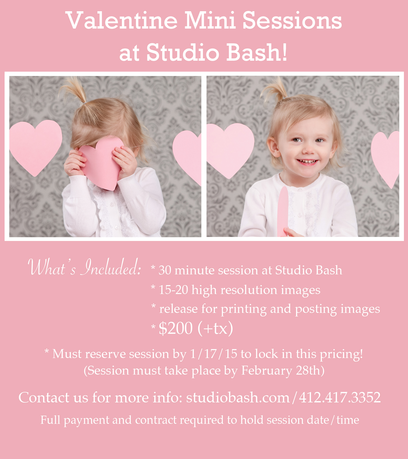Valentine Mini Sessions at Studio Bash!